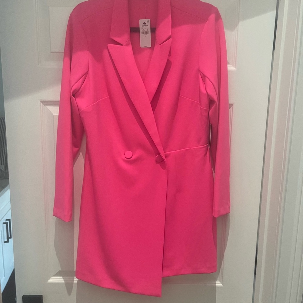 Elegant Pink Women's Blazer Jumpsuit
